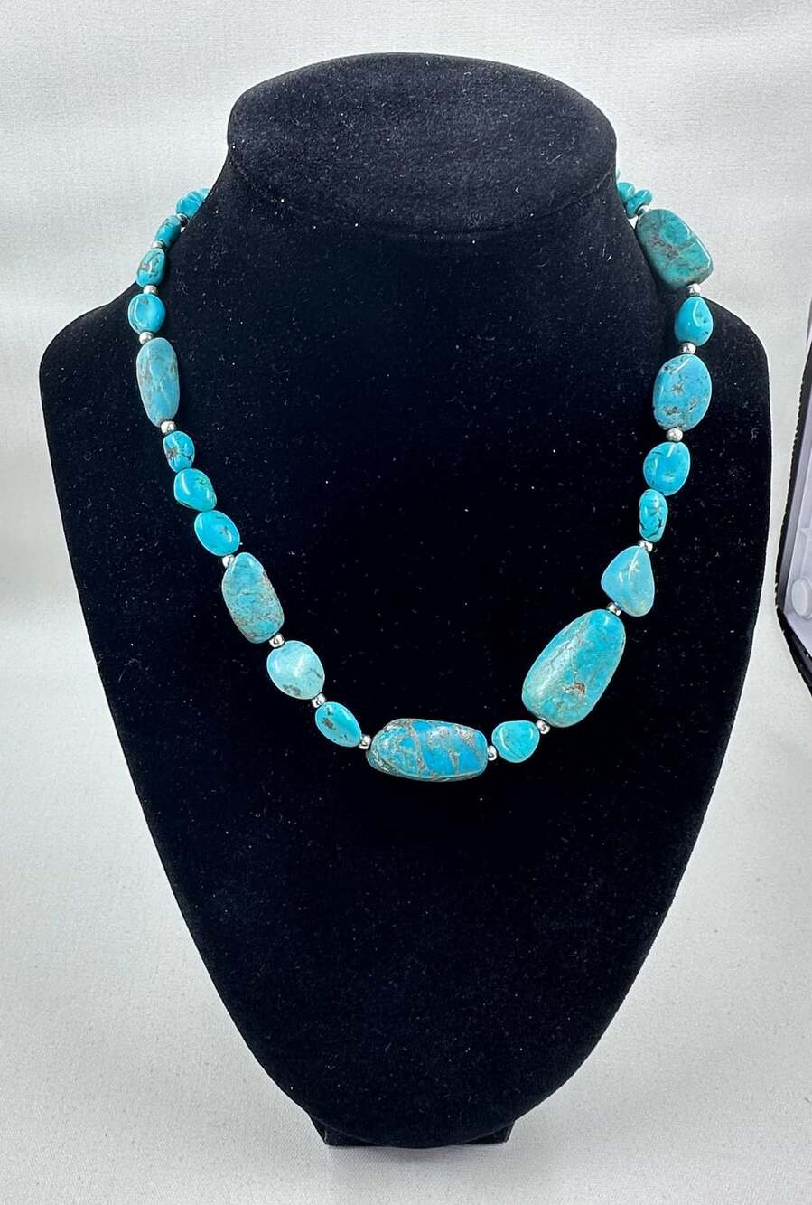 Vintage Turquoise Nugget Bead Necklace Southwestern Boho